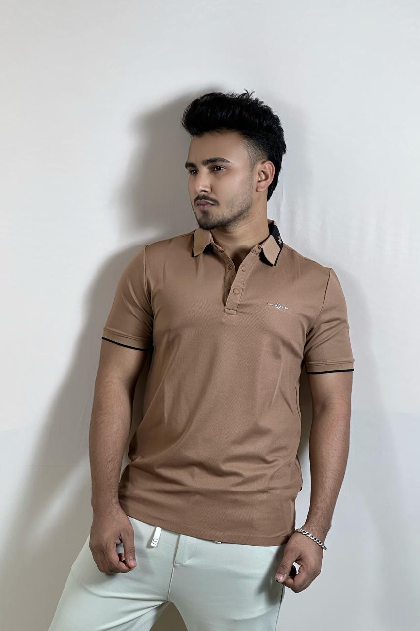 কামেল ব্রাউন কালার পোলো টি-শার্ট-RAW